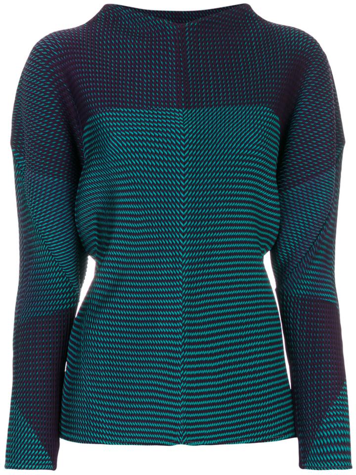 Issey Miyake Relaxed Fit Pleated Sweatshirt - Pink & Purple