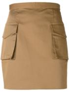 Dsquared2 Military Mini Skirt, Women's, Size: 38, Nude/neutrals, Cotton/spandex/elastane