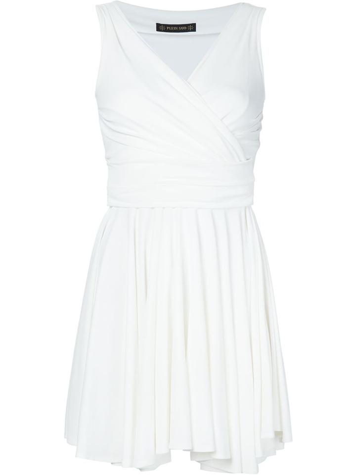 Plein Sud Flared Dress, Women's, Size: 38, White, Acetate/polyamide/spandex/elastane