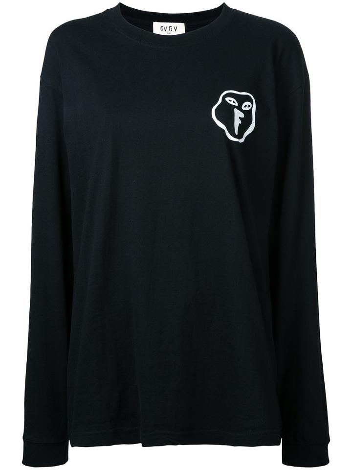 G.v.g.v.flat Printed Sweatshirt, Women's, Black, Cotton