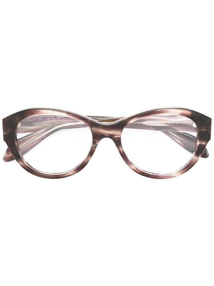 Alexander Mcqueen Round Frame Glasses, Grey, Acetate