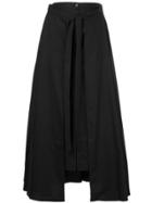 Rosetta Getty Tie-detail Layered Skirt - Black