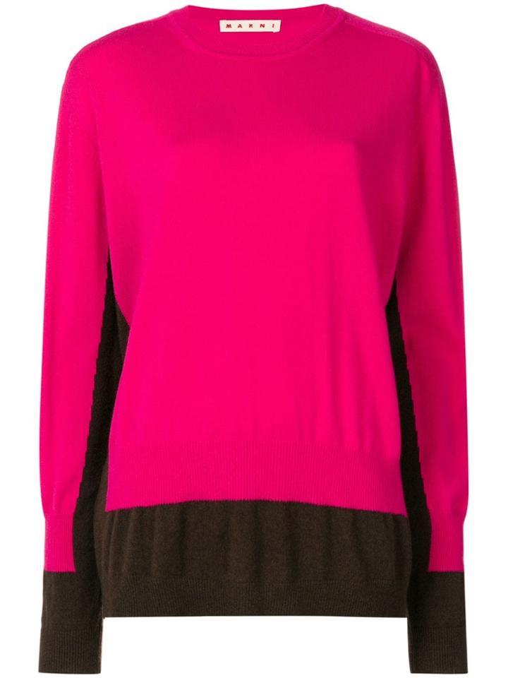 Marni Colour-block Fitted Sweater - Pink & Purple
