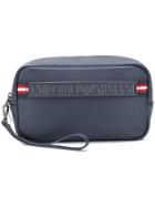Emporio Armani Logo Embossed Wash Bag - Blue