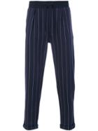Calvin Klein Jeans Pinstriped Trousers - Blue