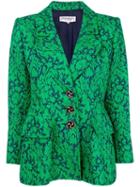 Yves Saint Laurent Pre-owned Floral-jacquard Blazer - Green