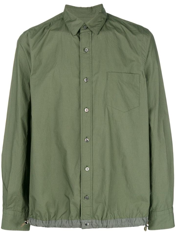 Sacai Drawstring Hem Shirt - Green
