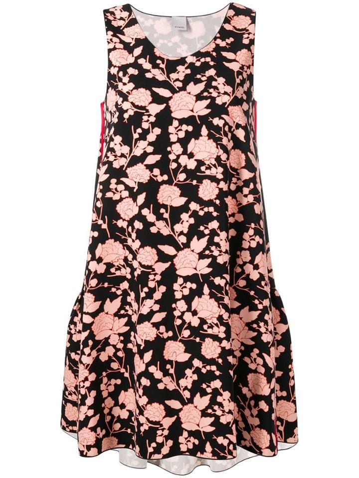 Pinko Floral Print Flared Mini Dress - Black