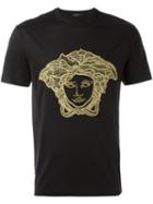 Versace Embroidered 'medusa Head' T-shirt, Men's, Size: Xl, Black, Cotton