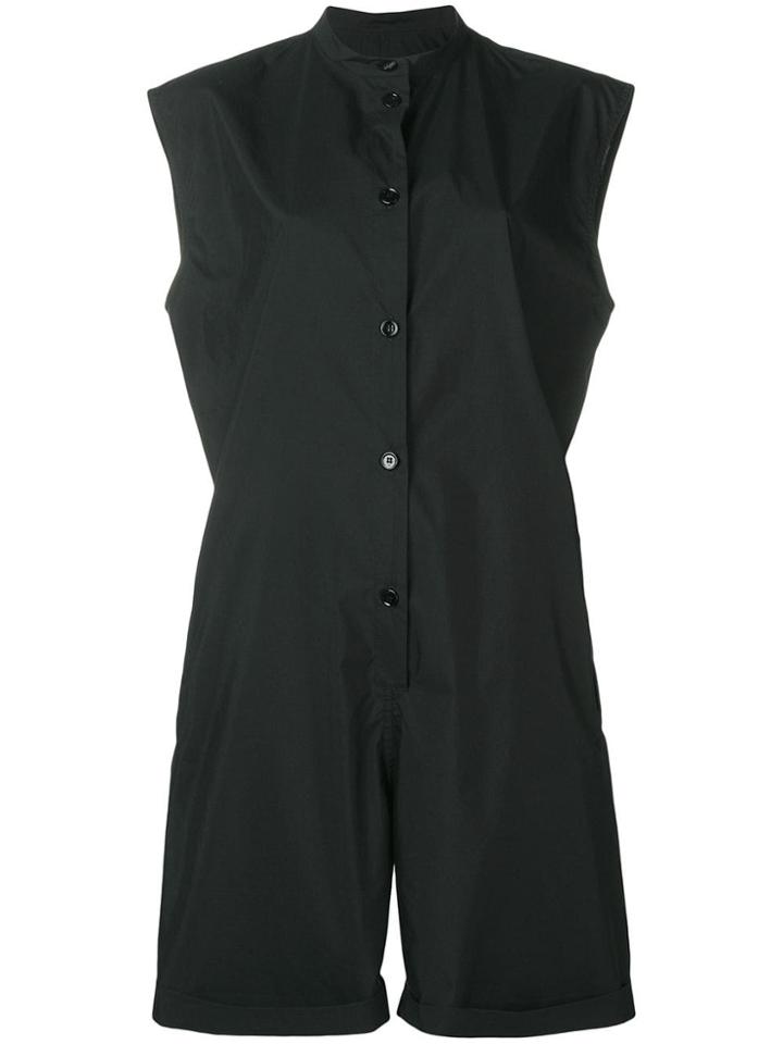 Mm6 Maison Margiela Mandarin Collar Playsuit - Black