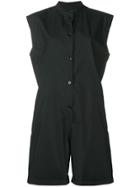 Mm6 Maison Margiela Mandarin Collar Playsuit - Black