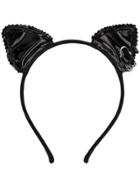 Maison Michel Textured Cat Ears - Black