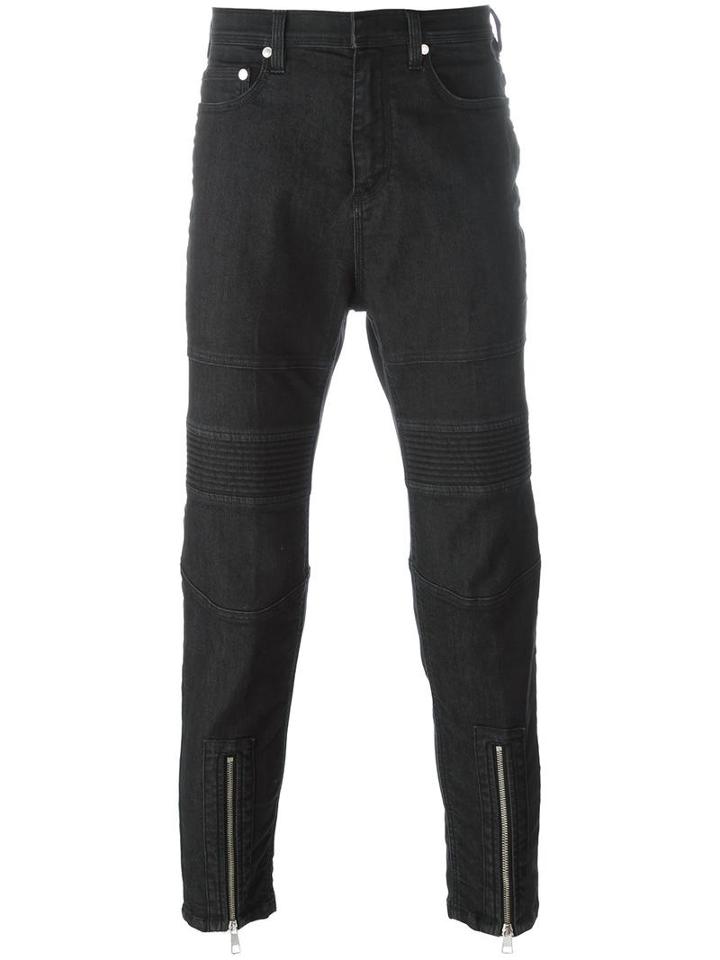Neil Barrett Skinny Leg Biker Jeans, Men's, Size: 32, Black, Cotton/polyester/spandex/elastane