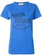 Maison Kitsuné Logo Paris T-shirt - Blue