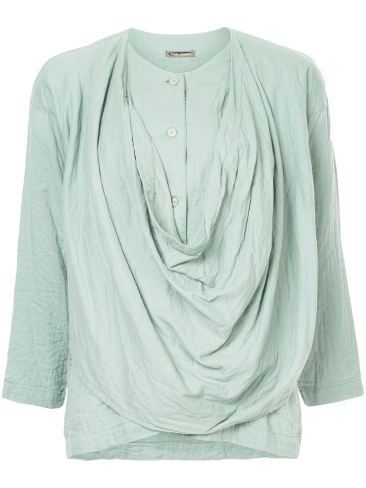 Issey Miyake Vintage Draped Front Top - Green