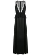 Olympiah Mesh Panels Gown - Black