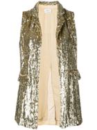P.a.r.o.s.h. Embellished Draped Waistcoat. - Gold