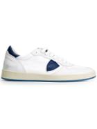 Philippe Model Logo Patch Sneakers, Men's, Size: 43, White, Leather/rubber/cotton