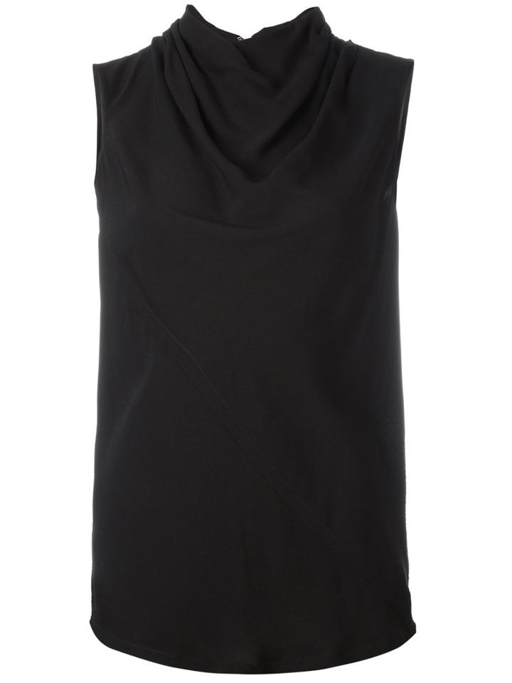 Rick Owens Draped Collar Top, Women's, Size: 40, Black, Viscose/acetate