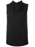 Rick Owens Draped Collar Top, Women's, Size: 40, Black, Viscose/acetate