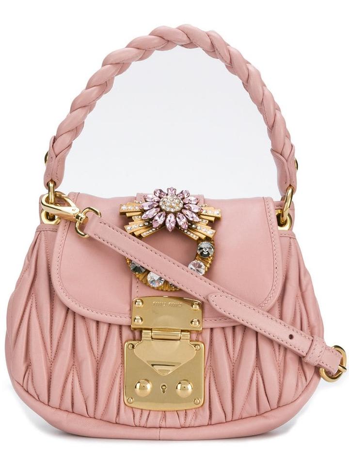 Miu Miu Mini Matelassé Shoulder Bag - Pink