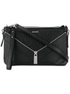 Diesel - Triangular Zip Crossbody Bag - Women - Calf Leather - One Size, Black, Calf Leather