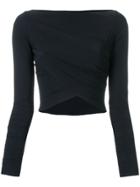 Lost & Found Ria Dunn Cropped Wrap Top - Black