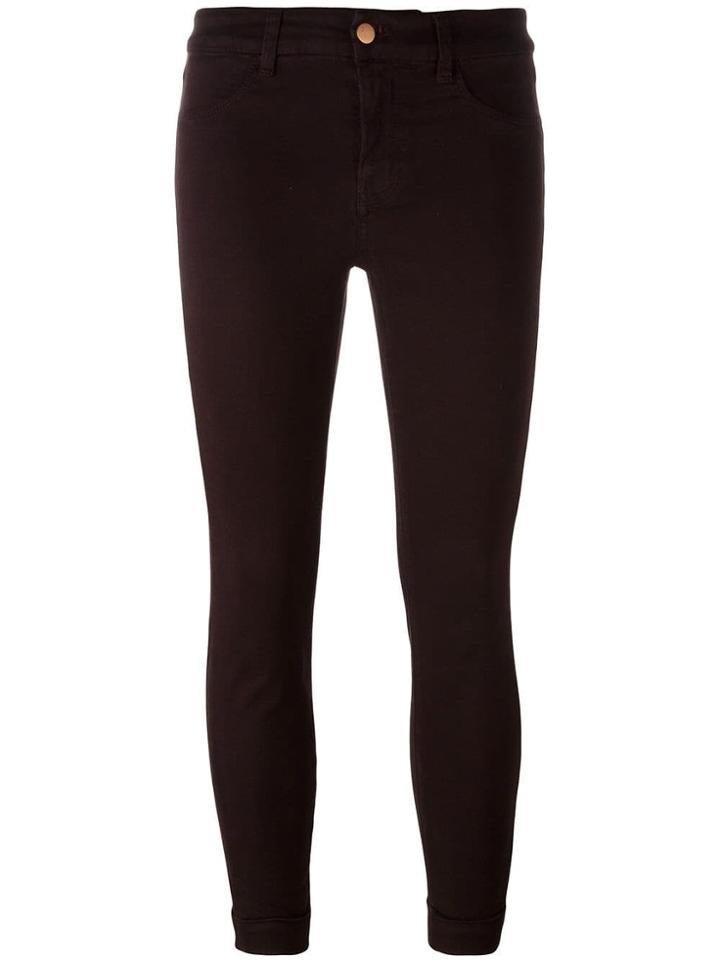 J Brand Skinny Cropped Jeans - Brown