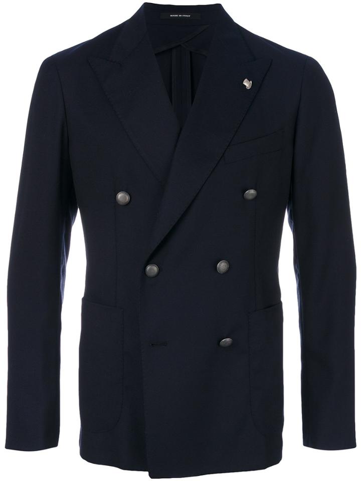Tagliatore Pointed Lapel Jacket - Blue