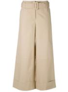 Nanushka - Belted Wide-leg Trousers - Women - Cotton/spandex/elastane - Xs, Nude/neutrals, Cotton/spandex/elastane