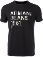 Armani Jeans Logo Print T-shirt, Men's, Size: Xxxl, Black, Cotton/spandex/elastane