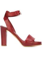 Roberto Del Carlo Ankle Strap Sandals, Women's, Size: 39, Red, Calf Leather/leather