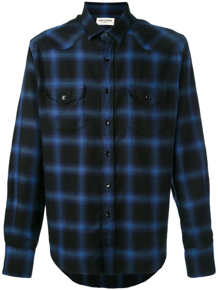 Saint Laurent Western Long Sleeve Shirt - Blue
