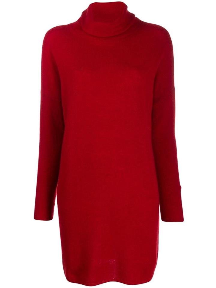 Sminfinity Knit Turtleneck Dress - Red