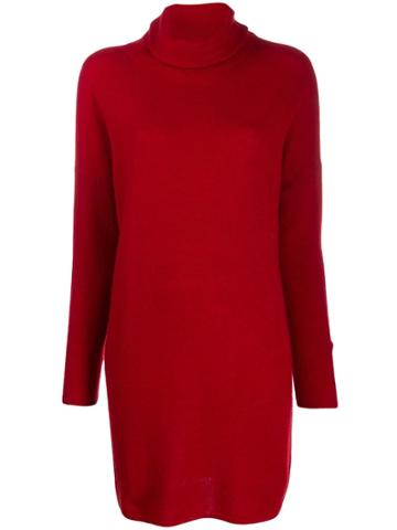 Sminfinity Knit Turtleneck Dress - Red