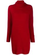 Sminfinity Knit Turtleneck Dress - Red