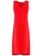 Mara Mac Midi Dress With Cut Detail - Red
