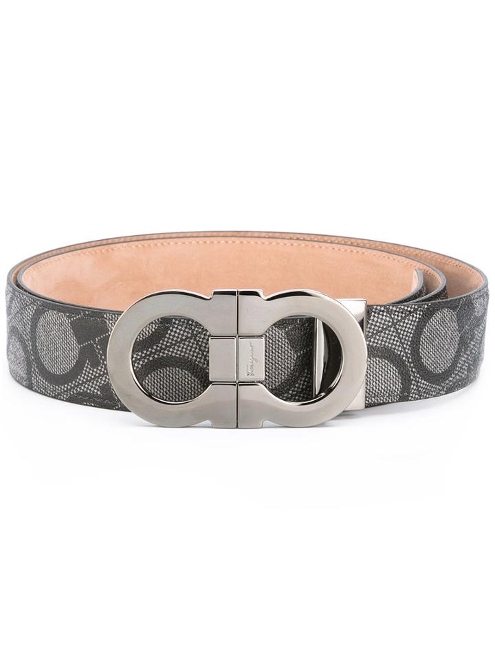 Salvatore Ferragamo Logo Buckle Belt, Men's, Size: 105, Black, Leather/metal (other)