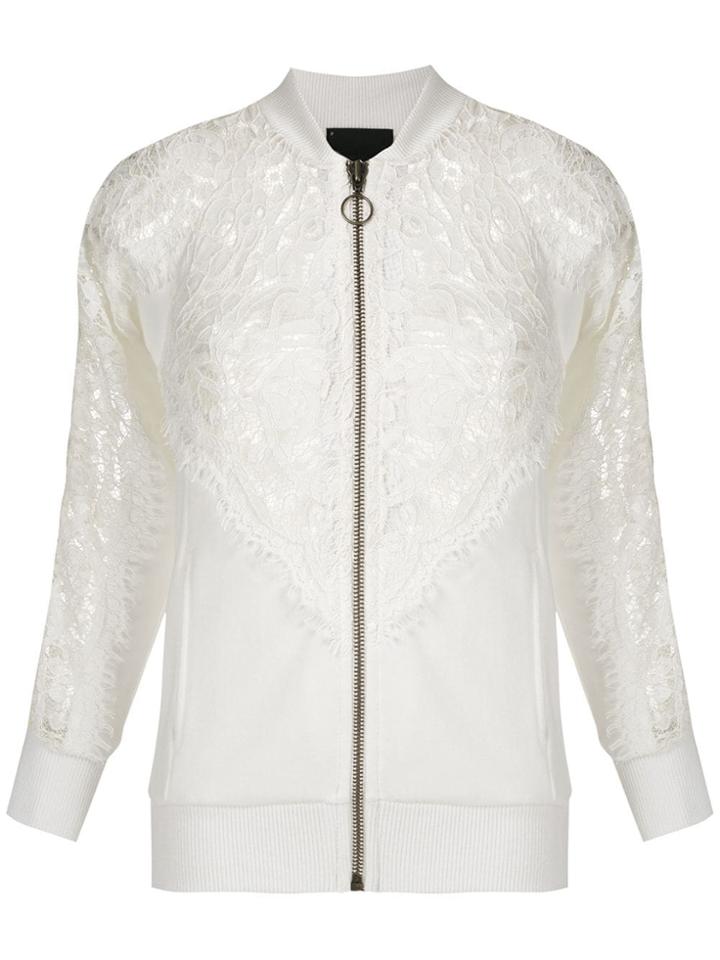Andrea Bogosian Pavan Lace Panelled Jacket - White