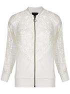 Andrea Bogosian Pavan Lace Panelled Jacket - White