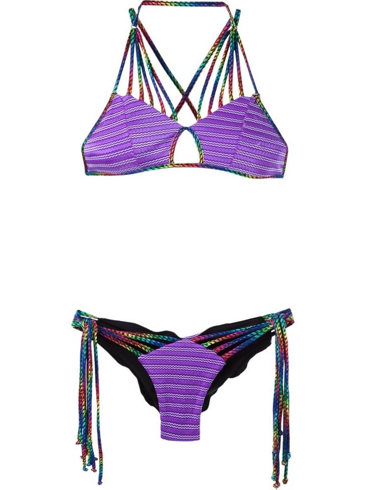 Janiero Printed Bikini Set, Women's, Size: P, Pink/purple, Polyamide/spandex/elastane