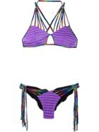 Janiero Printed Bikini Set, Women's, Size: P, Pink/purple, Polyamide/spandex/elastane