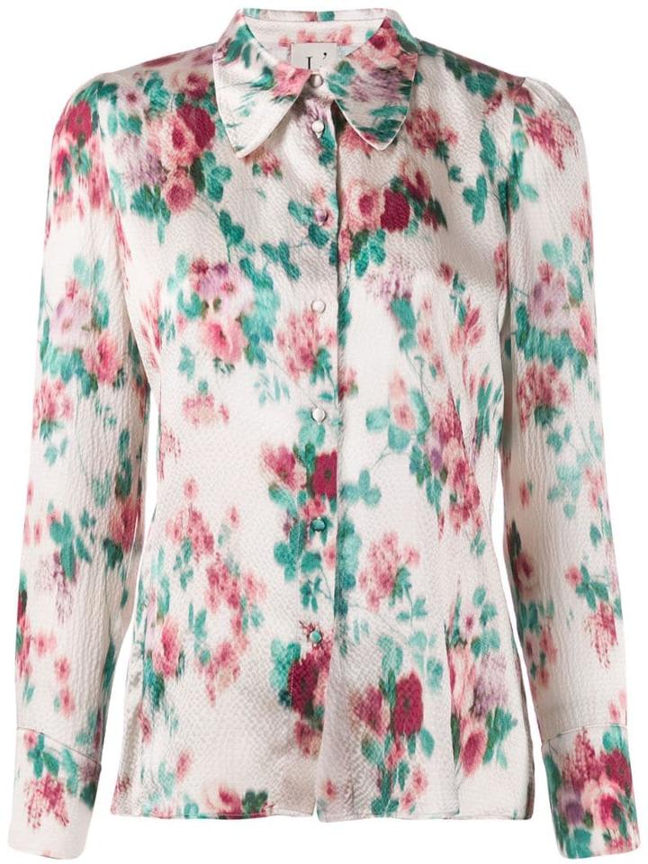L'autre Chose Floral Print Long-sleeved Shirt - Neutrals