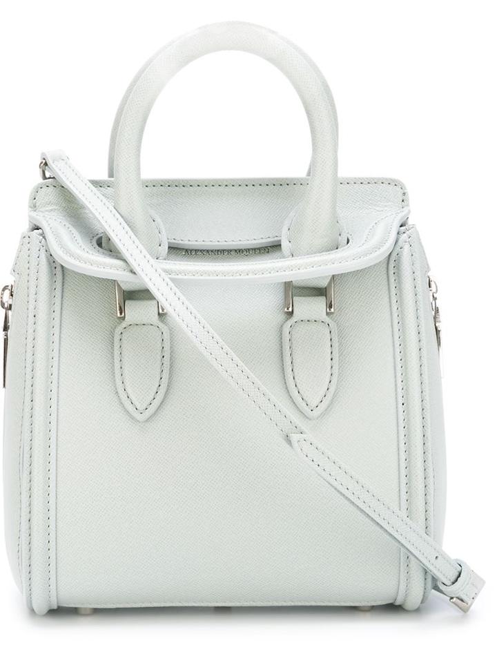 Alexander Mcqueen 'heroine' Tote, Women's, Blue, Leather