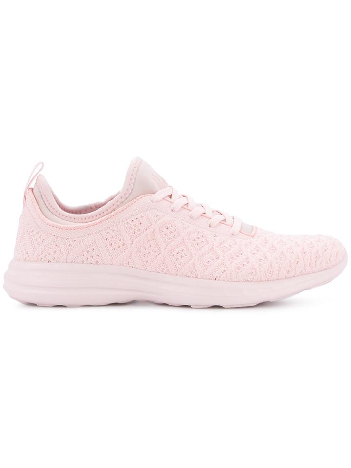 Apl Textured Lace-up Sneakers - Pink & Purple