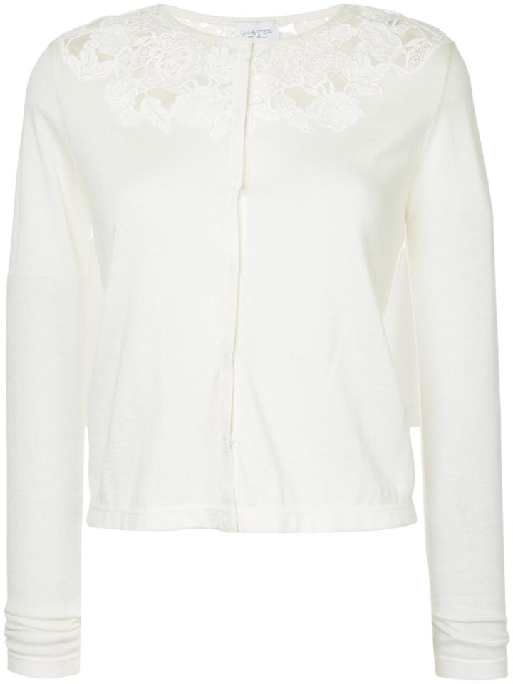 Giambattista Valli Open Embroidery Cardigan - White