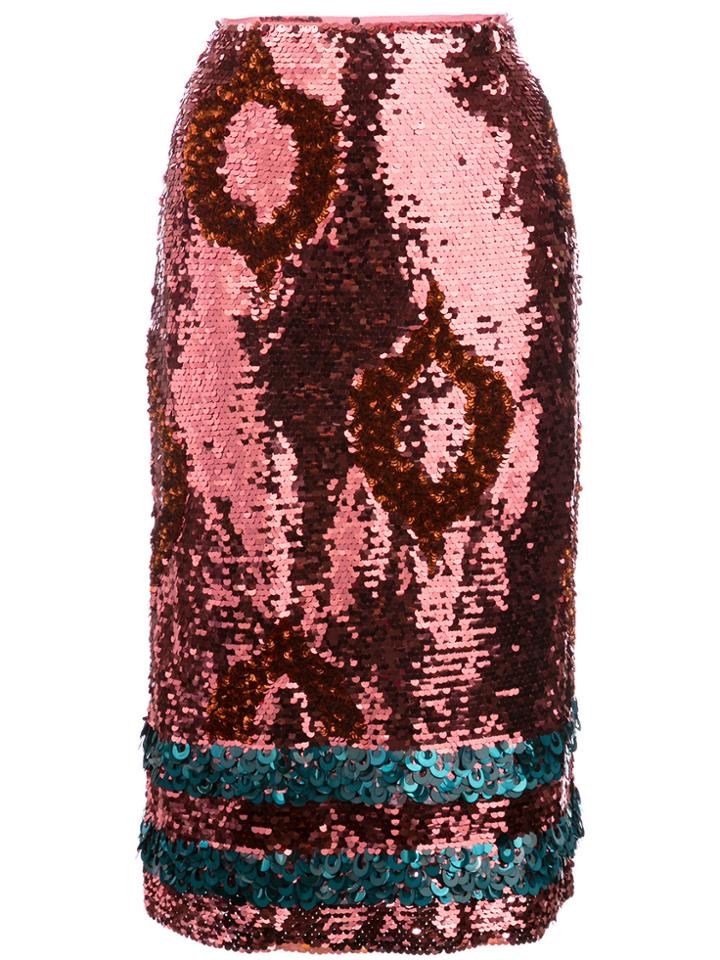 Sachin & Babi Domdurma Sequin Skirt - Red