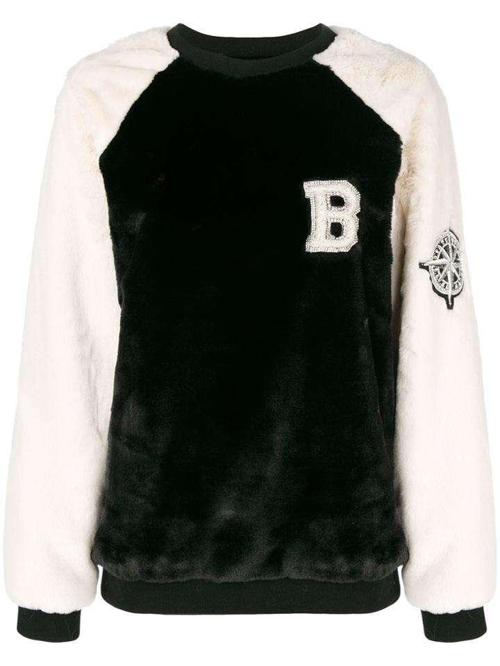 Balmain Furry Textured Jumper - Black