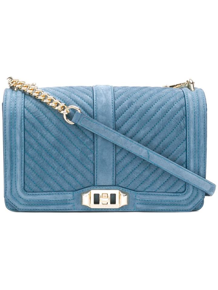 Rebecca Minkoff Chevron Quilted Love Crossbody - Blue