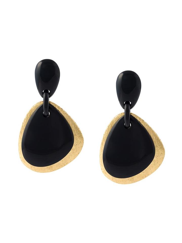 Monies Oversized Drop Clip-on Earrings, Women's, Black